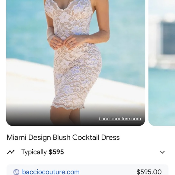 Pink Lace and Crystal cocktail dress - Picture 4 of 4